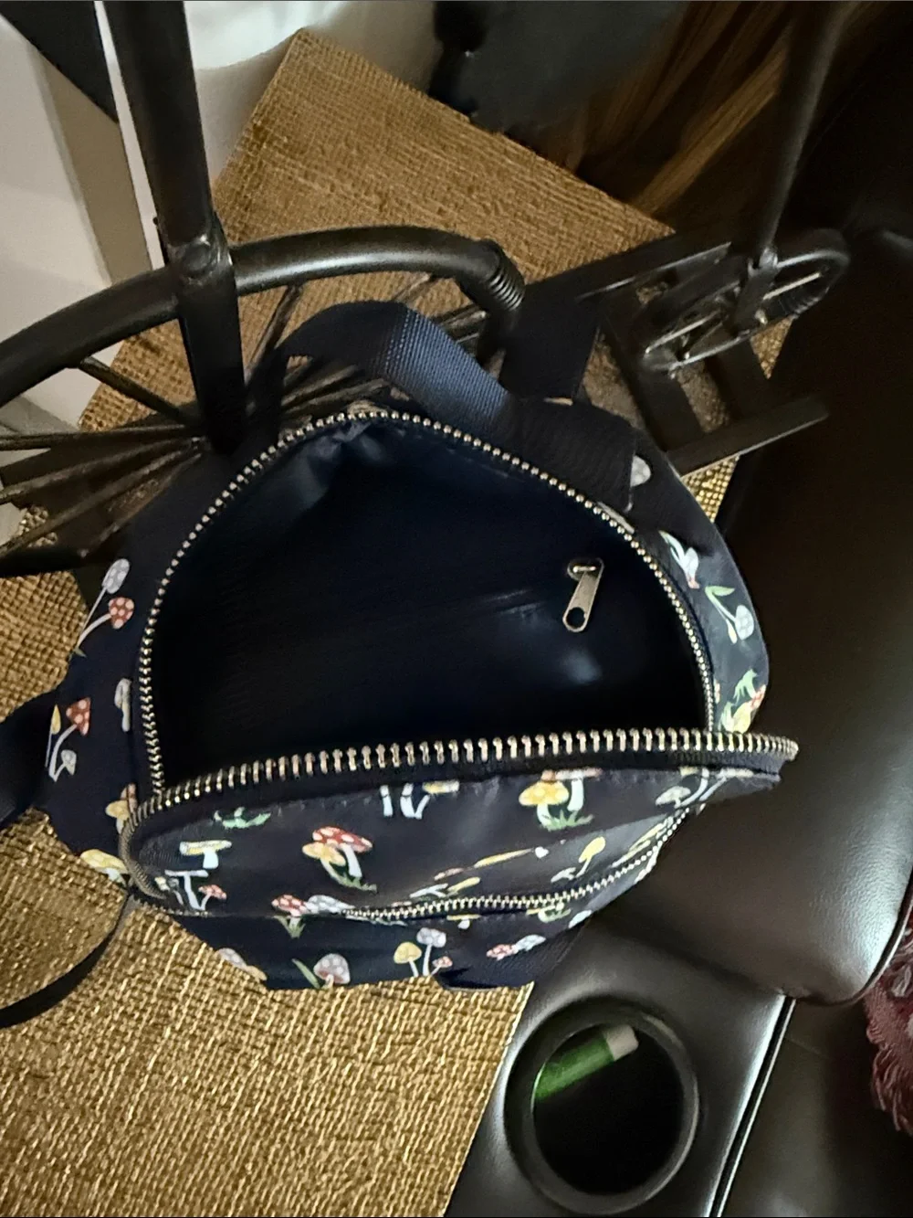 Kids Navy Mushroom Print Mini Backpack - Cute Kids Bag